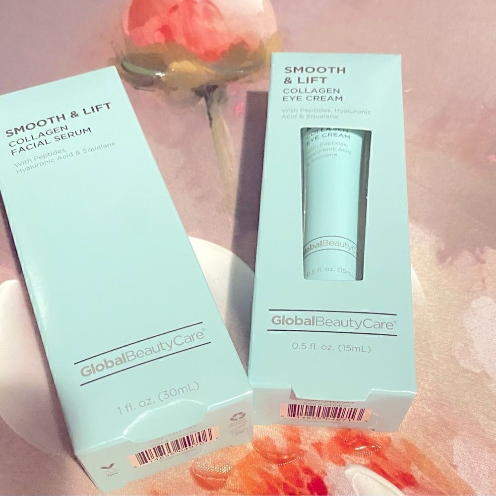 🛍️Global Beauty care Smooth & lift Collagen facial Serum & Eye Cream set of 2💥